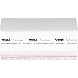Полотенце бумажное 2-х/двухслойное V сл.Veiro Professional Premium Белое (200 лист.упак)