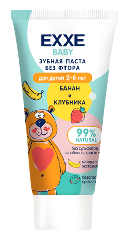 Зубная паста 50 гр EXXE Банановый шейк Детская 2-6 лет