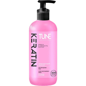Шампунь 500 мл TUNE Keratin shampoo Для блеска и яркости волос, с дозатором