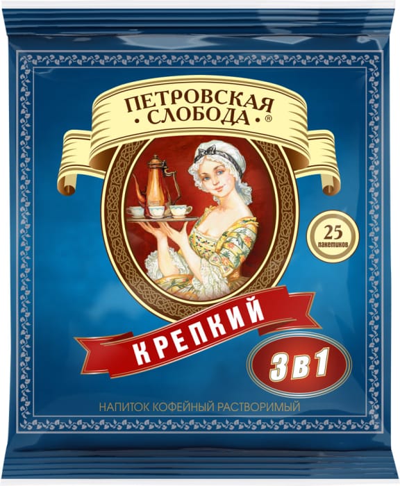 Кофе растворимый "Петровская Слобода" (25 шт.упак), Крепкий (25 пак/уп 40уп/кор)