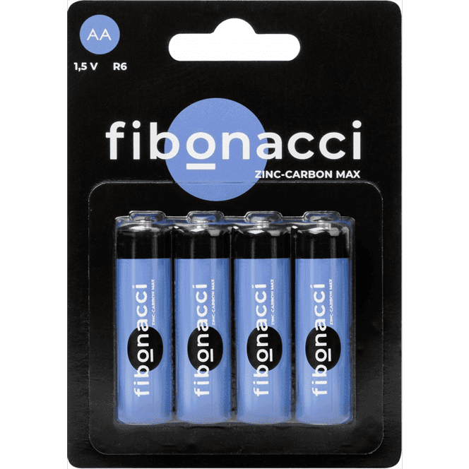 Батарейка Fibonacci R6/4B AA Пальчик солевая Батарейка Fibonacci R6/4B AA Пальчик солевая