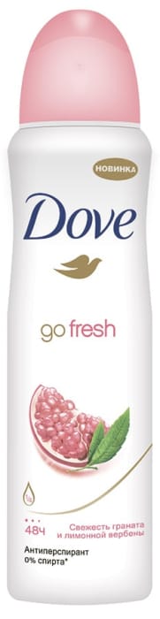 Дезодорант спрей 150 мл "Dove" ЖЕНСКИЙ, Go fresh/Пробуждение чувст (свежесть граната и лимонной вербены) Дезодорант спрей 150 мл "Dove" ЖЕНСКИЙ, Go fresh/Пробуждение чувст (свежесть граната и лимонной вербены)