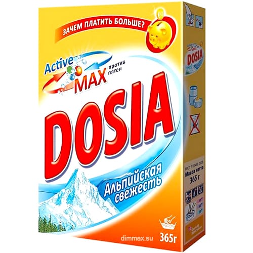Стиральный порошок 365 г "Dosia" ручная стирка Альпийская свежесть Стиральный порошок 365 г "Dosia" ручная стирка Альпийская свежесть