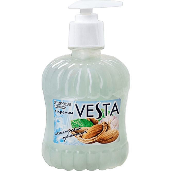 Жидкое мыло 315 мл "Vesta" дозатор, Молочный протеин Жидкое мыло 315 мл "Vesta" дозатор, Молочный протеин